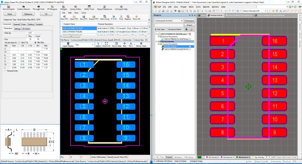 Library Expert along Generated Footprint in Altium